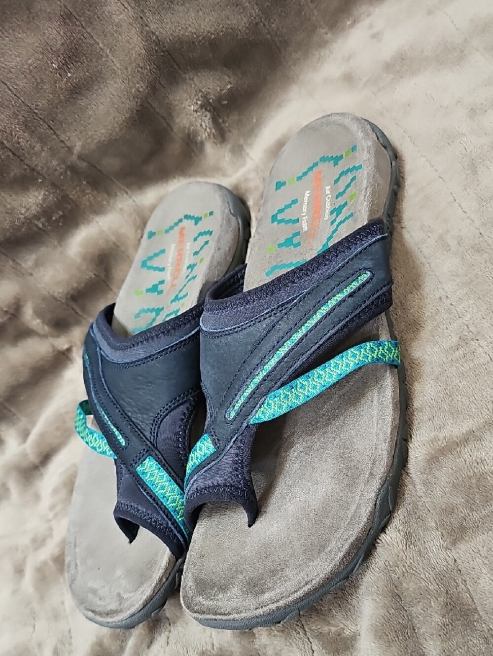 Merrell Terran Post II Navy and Teal Women's Sandal - Picture 2 of 9
